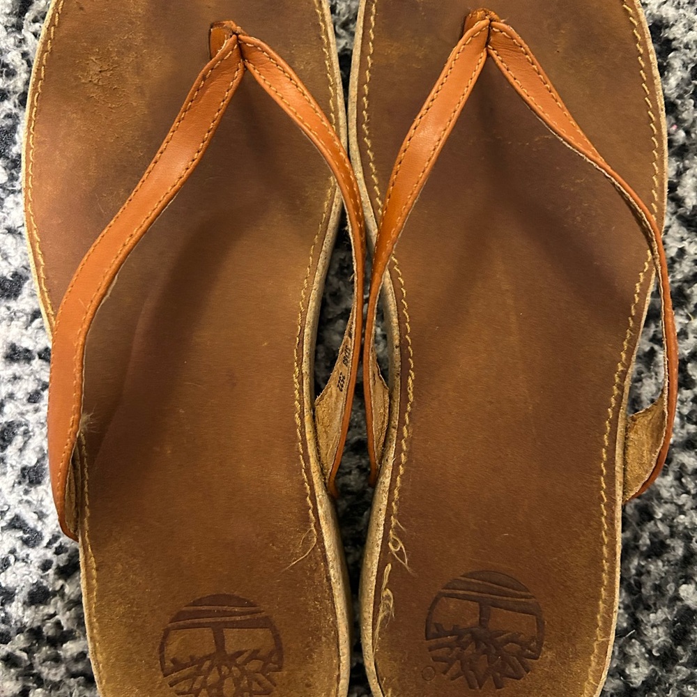 Timberland Tan Leather Sandals